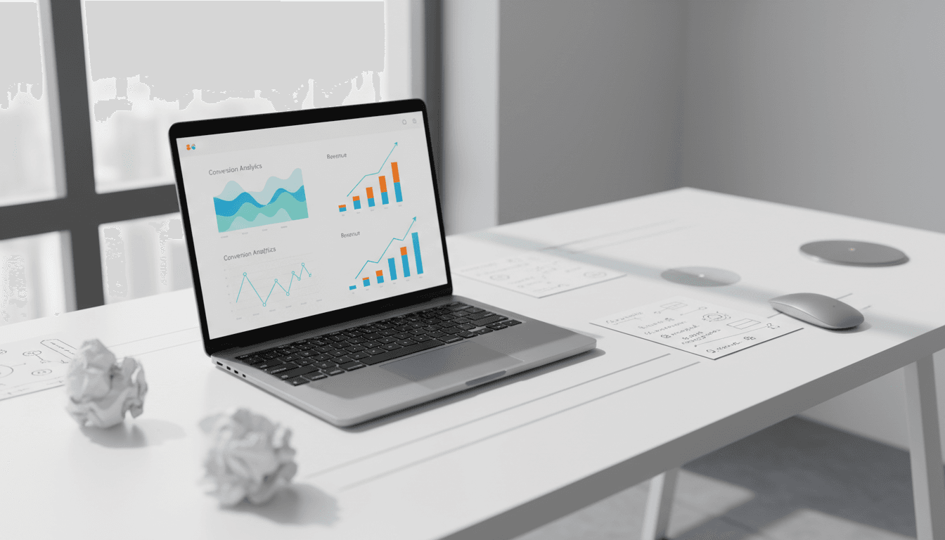 E-commerce analytics dashboard showing AI-powered conversion optimization metrics